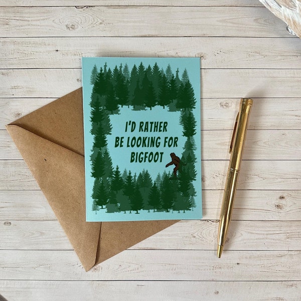 Bigfoot Greeting Card: Sasquatch Gift for Adventurer