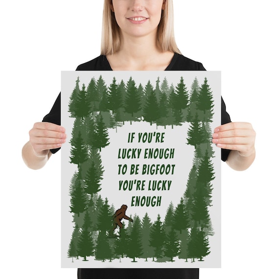 Postcards Paper If You're Lucky Enough to be Bigfoot postcard ...