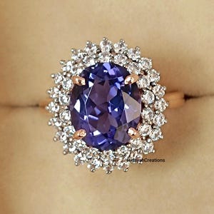 Vintage Tanzanite Engagement Ring in 925 Sterling SilverEmerald Cut Art Deco Tanzanite Promise Ring- December Birthstone Anniversary Gift