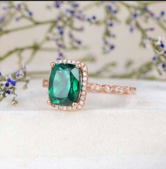Fancy on sale emerald ring