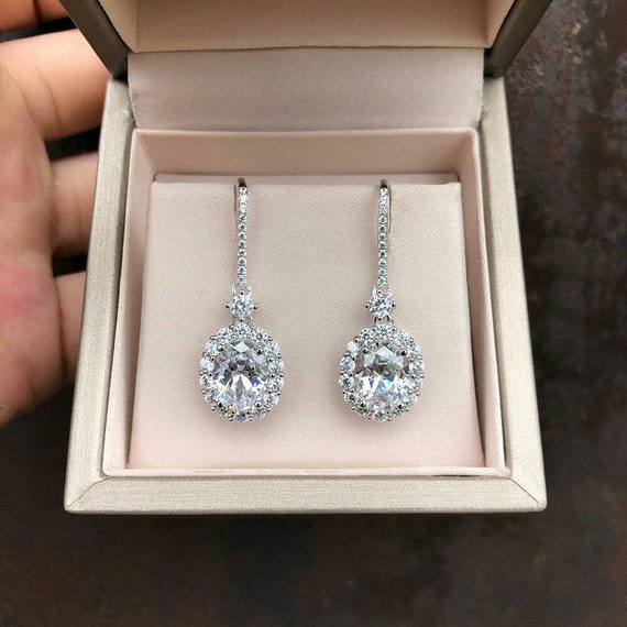 Moissanite dangle earrings deals