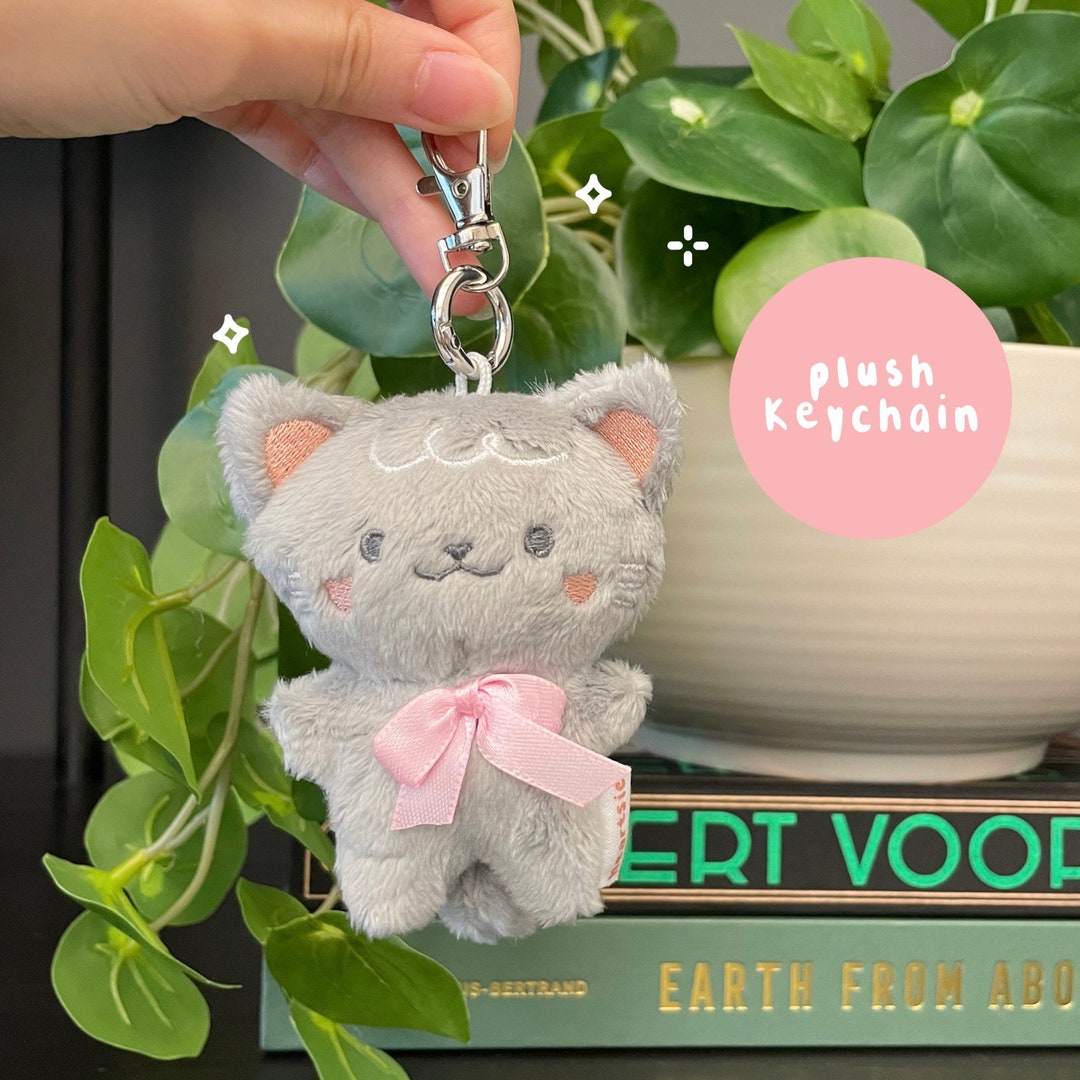 Pepper Cat Plush Keychain Kawaii Cat Keychain, Plush Keyring, Plushie