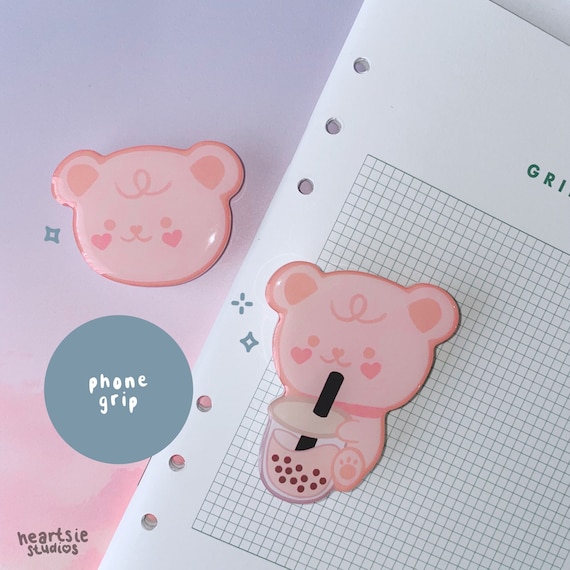 Choco Cute Bear Phone Grip | kawaii bear, bear phone holder, kawaii phone grip, cute griptok, cute phone grip, cute phone accessories, gift