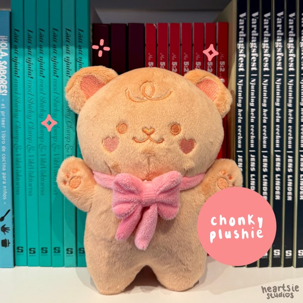 Choco Chonky Bear Plush | kawaii bear plush, plush toy, teddy bear, bear charm, stuffed animal