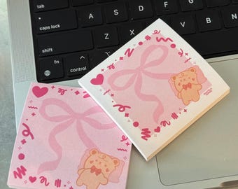 Choco Lazy Sticky Notes | cute notepads, cute memo pad, bear sticky note, kawaii memo pad, bujo planner, kawaii memo sheets