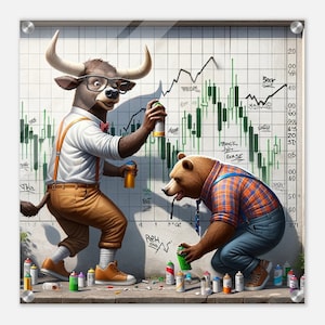 Acrylic Print Quirky Stock Market Graffiti Wall Art