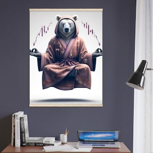 Stock Market Mystical Bear Wall Art Premium Matte Poster with Hanger
