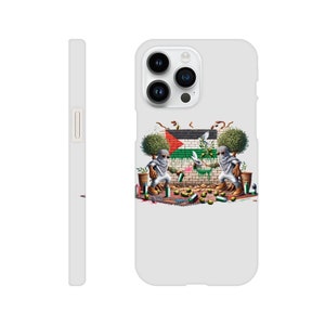 Slim case Olive trees spray painting Palestine flag