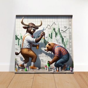 Quirky Stock Market Graffiti Art Premium Matte Paper Poster