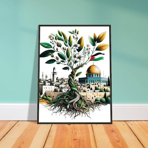 Jerusalem and Nature Fusion Metallgerahmtes Poster