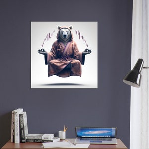 Stock Market Mystical Bear Wall Art Classic Semi-Glossy Paper Poster
