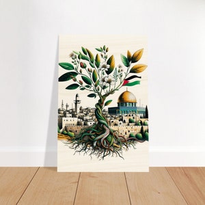 Holz Poster Poster Jerusalem and Nature Fusion Wandbild