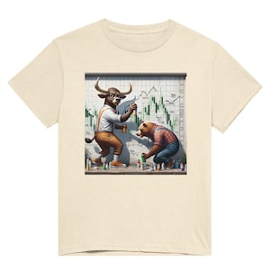 Quirky Stock Market Graffiti Art Unisex Crewneck T-shirt