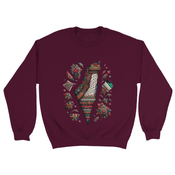 Palestinian Thobe Map Classic Unisex Crewneck Sweatshirt