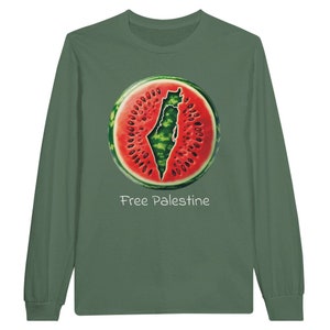 Wassermelone Samen Palästina Karte Unisex Longsleeve T-shirt