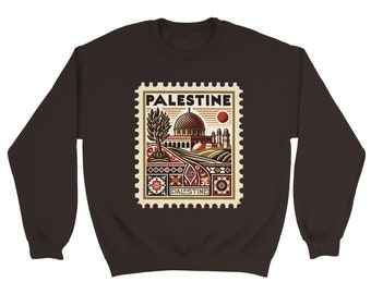 Vintage Palestine Stamp Sweatshirt - Unisex Cultural Heritage Wear