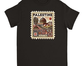 Vintage Palestine Culture Postage Stamp Unisex Crewneck T-shirt