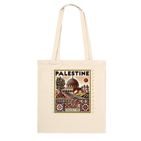 Classic Tote Bag Vintage Palestine Stamp