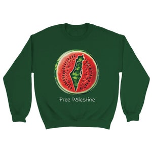 Wassermelone Samen Palästina Karte Unisex Rundhals-Sweatshirt