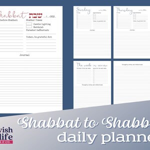Printable Shabbat to Shabbat Daily Planner and Gratitude (hakarat Hatov ...