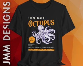 Octopus - Treyf Haven Unisex Tee, Funny Jewish T-shirt, Faux Ad T-Shirt, Treyf Kosher, Jewish Ashkenazi Life, Jewish Humor, Not Kosher