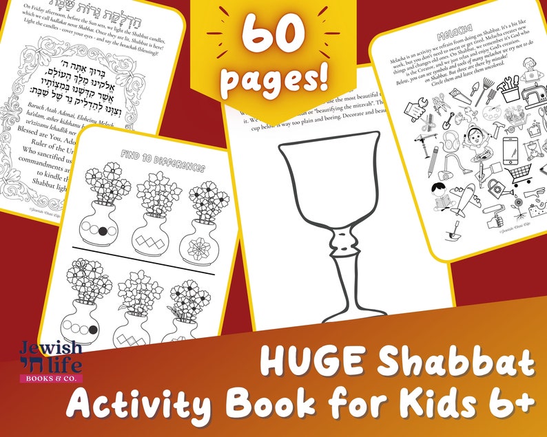 Printable we Love Shabbat BIG Activity Book for Jewish Children to ...