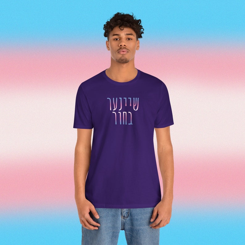 Yiddish Sheyner Bocher Jewish Transgender Man Tee Queer Jewish Pride LGBTQ Jewish Transgender