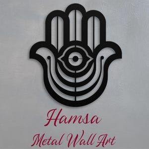 Jewish Wall Art Minimalist Hamsa Metal Wall Hanging Geometric Hamsa Metal Art Nursery Evil Eye Protection Chuppah Gift Housewarming Present