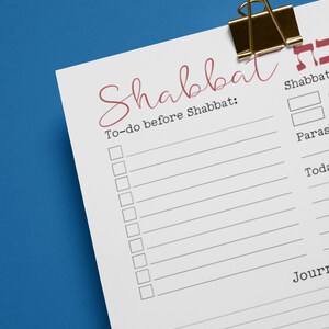 Printable Shabbat to Shabbat Daily Planner and Gratitude (hakarat Hatov ...