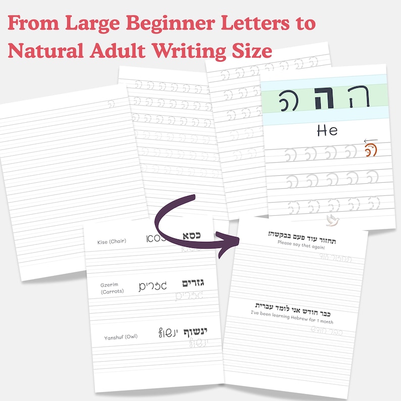 Learn Cursive Hebrew Handwriting Workbook (PDF) - Etsy Australia