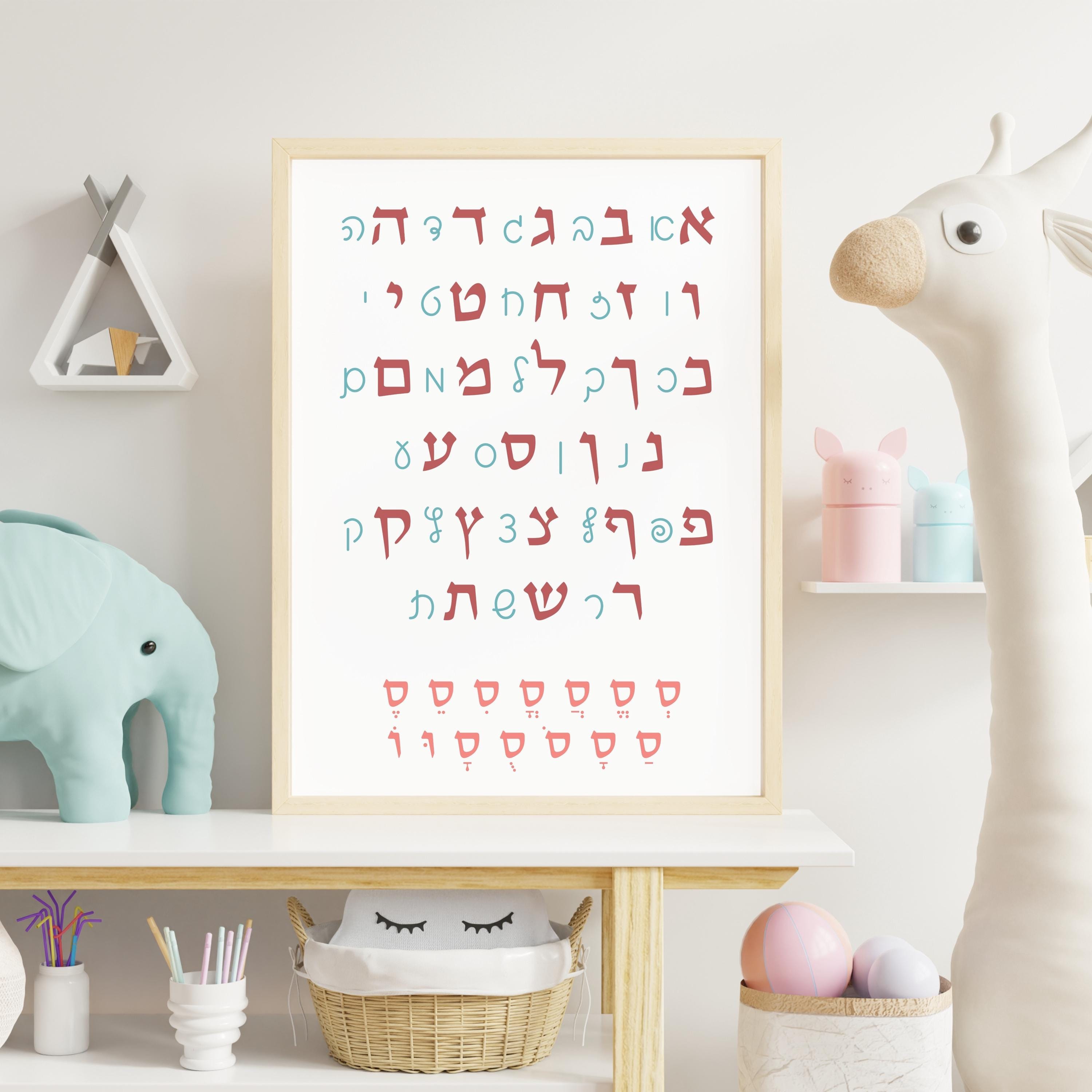 Hebrew Alphabet Chart With Nikkud, Alef Beit Poster (digital Download ...