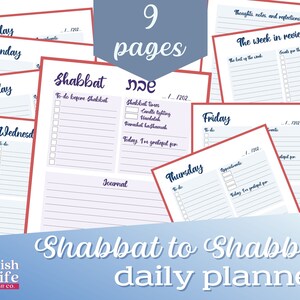 Printable Shabbat to Shabbat Daily Planner and Gratitude (hakarat Hatov ...