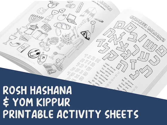 Printable Rosh Hashana & Yom Kippur Activity Book / 57 Pages - Etsy