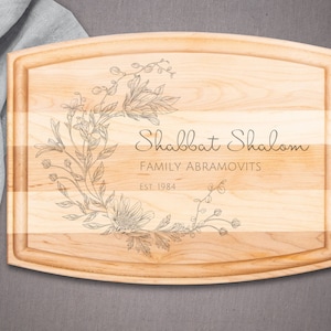 Custom Shabbat Challah Board Shabbat Shalom Cutting Board Arched Wood Cutting Board for Shabbat Gift for Jewish Wedding Gifts Housewarming