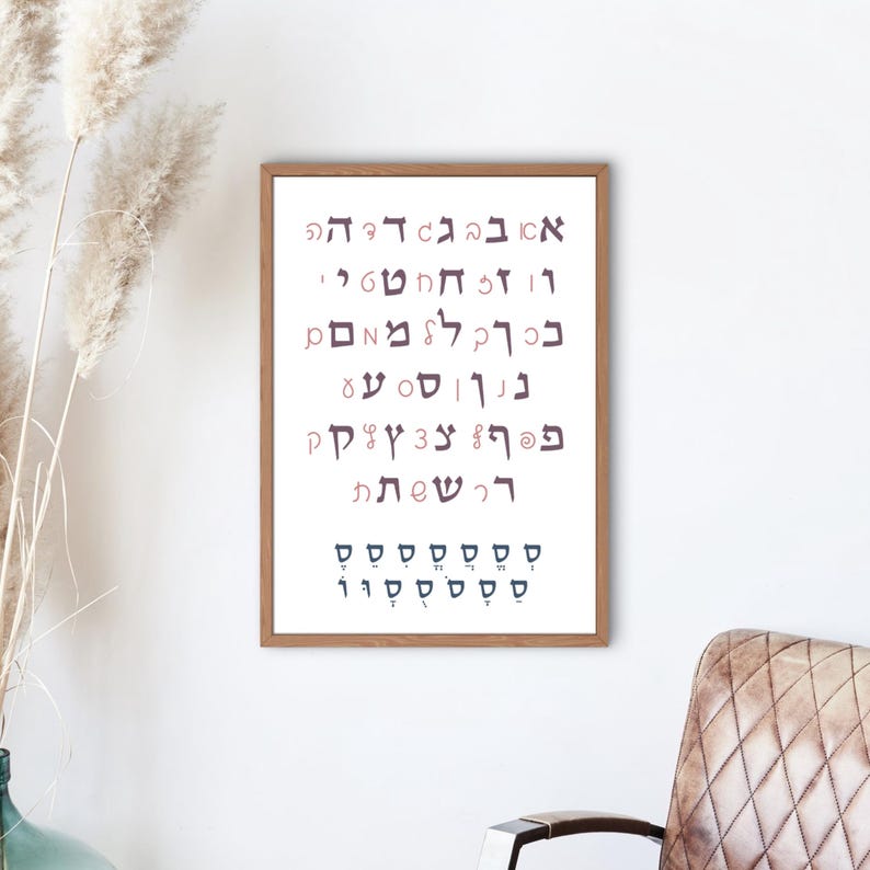 Hebrew Alphabet Chart With Nikkud, Alef Beit Poster (digital Download ...