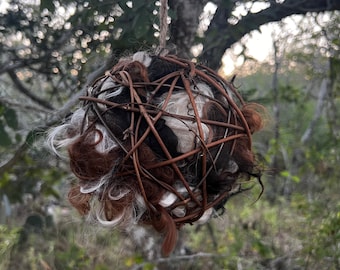 Alpaca Fiber Nesting Ball: Handmade Bird Nest Material