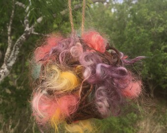 DIY Alpaca Fleece Nesting Ball Kit: Bird Nesting Material, Yard Art