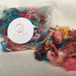 Nesting ball refill, alpaca fleece, colorful alpaca fleece, Suri natural fiber, nontoxic and natural