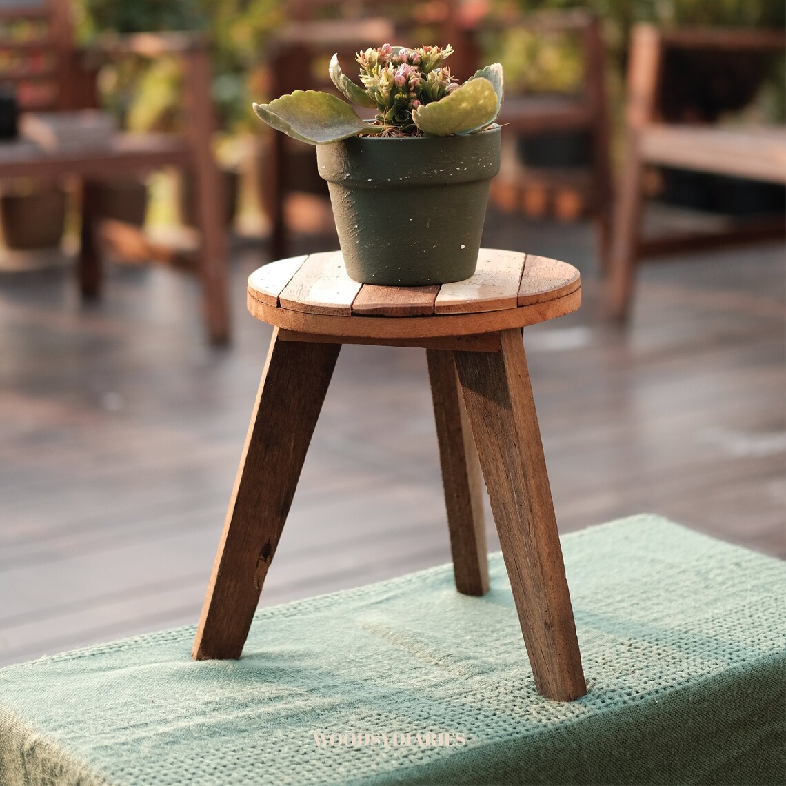 Rustic Wood Plant Stand Tripod Plant Stand Vintage Wooden Etsy