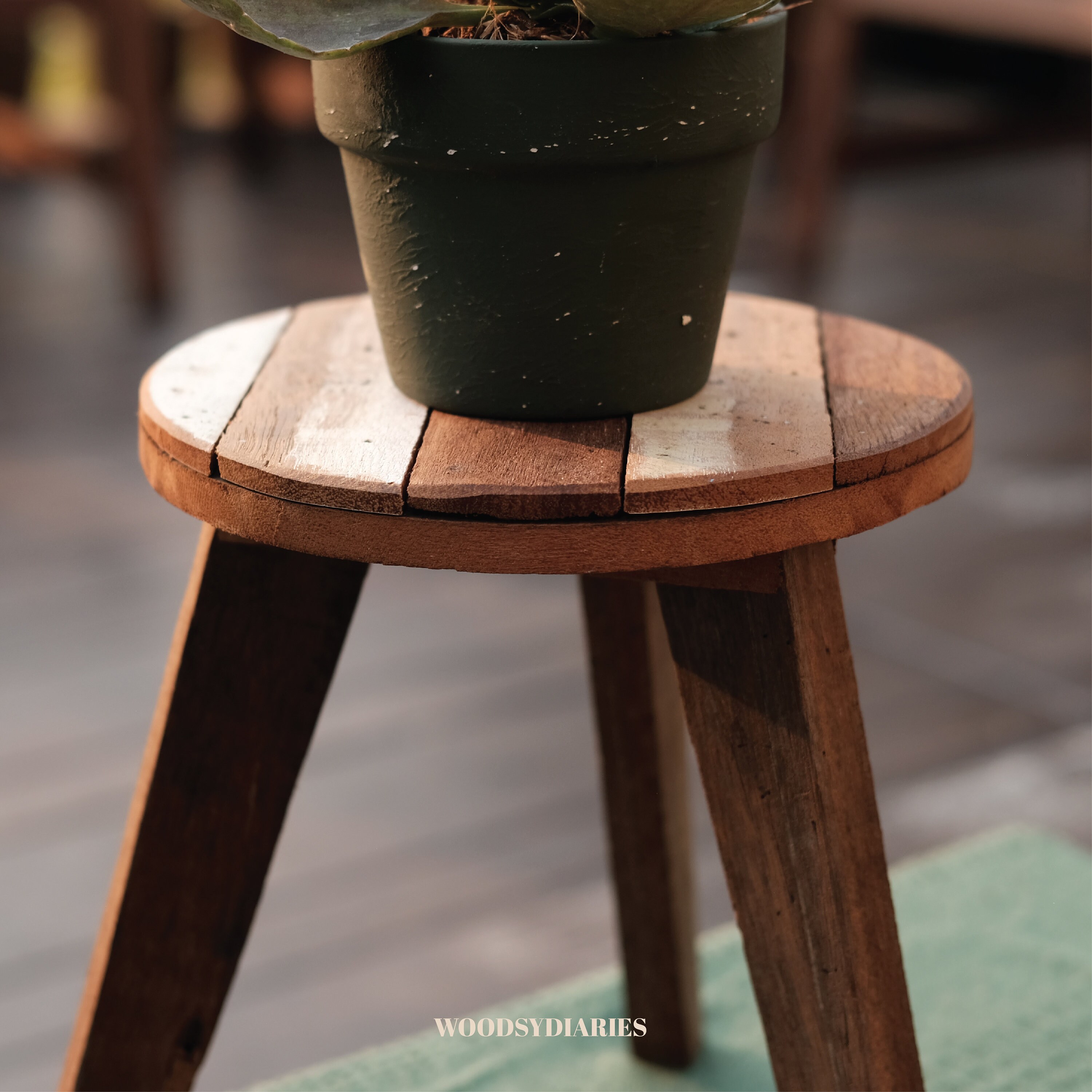 Rustic Wood Plant Stand, Tripod Plant Stand, Vintage Wooden Planter