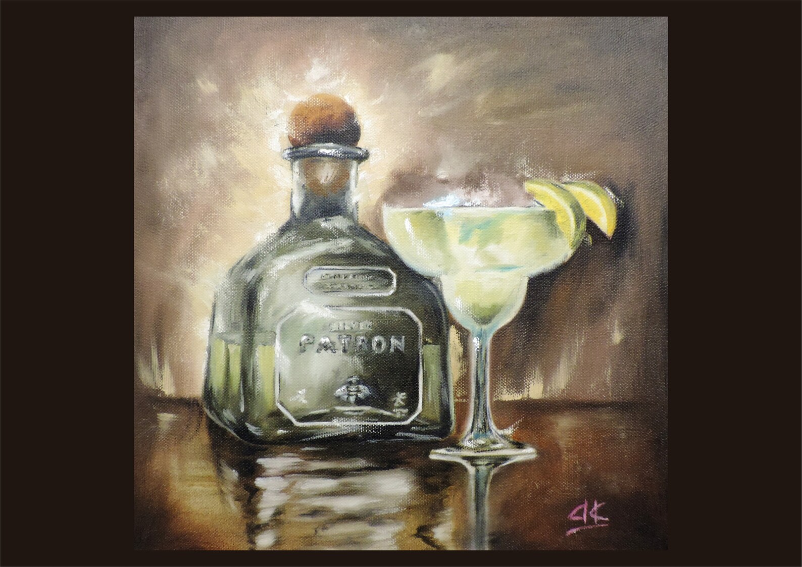 Tequila bottle Painting Oil on Canvas Original Art Etsy