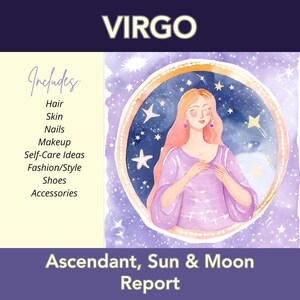 Jungfrau-Tierkreis-Astrologie-Geschenk, personalisierte Geburtshoroskop-Daten, Sonne, Mond, Aszendentenvorhersage, Karriere- & Liebes-Vorhersage, Abschlussgeschenk