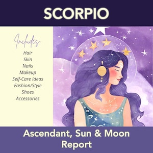 Skorpion Astrologie Geburtshoroskop Geschenk, personalisierte Liebe & Karriere Lesung, ausführlicher Sternzeichen Lageplan, Sonne und Mond Einblicke, Zukunftsvorhersage
