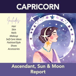 Steinbock Sternzeichen Geschenk, personalisierte Astrologie Geburtshorst, Liebe & Karriere Vorschau, Sonne, Mond, Aszendenten-Analytik, zukünftige Einblicke