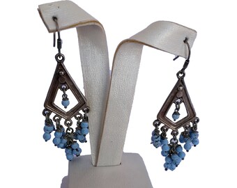 Vintage Sterling Silver Tuareg Earrings: Handmade Berber Tribal Jewelry