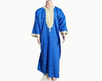 Handmade Tuareg Kaftan, Tuareg Boubou With Pant, Moroccan Caftan for Men,Moroccan Gandoura, Traditional Moroccan Blue Dress, Tuareg clothing