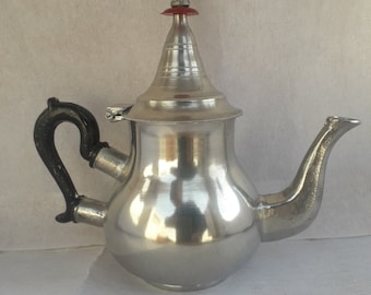 Handcrafted African Tuareg Teapot Mauritania, Berber Pewter Teapot