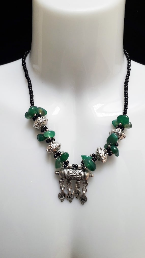 Handmade African Tuareg Necklace, Triabl Pendant, Ethnic African 