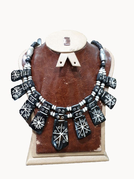 Vintage Handmade Tuareg Bone Necklace, Tribal Nec… - image 6