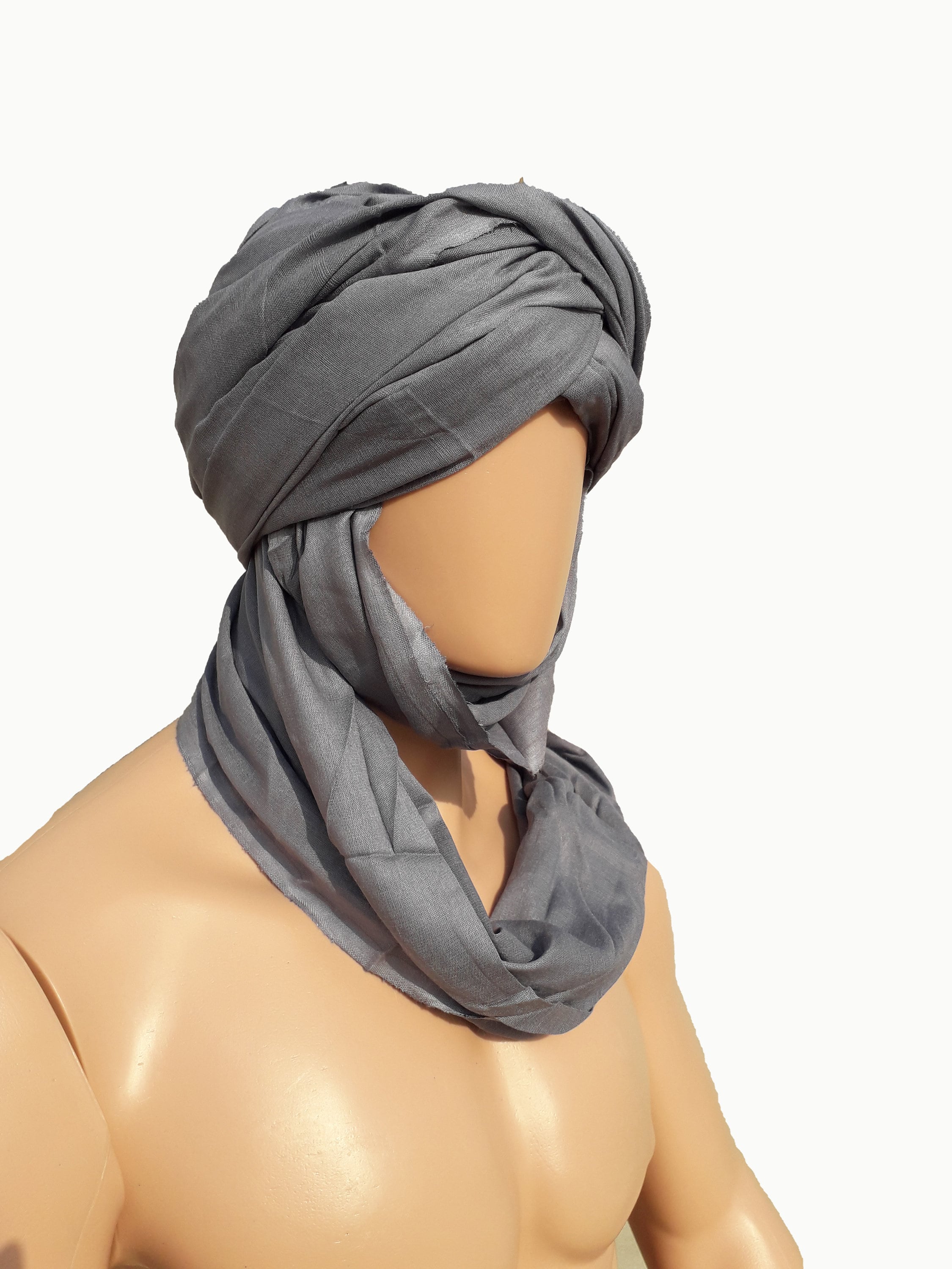 Grey Tuareg Scarf, Long Berber Scarf, Tuareg Tagelmust, Berber Turban ...